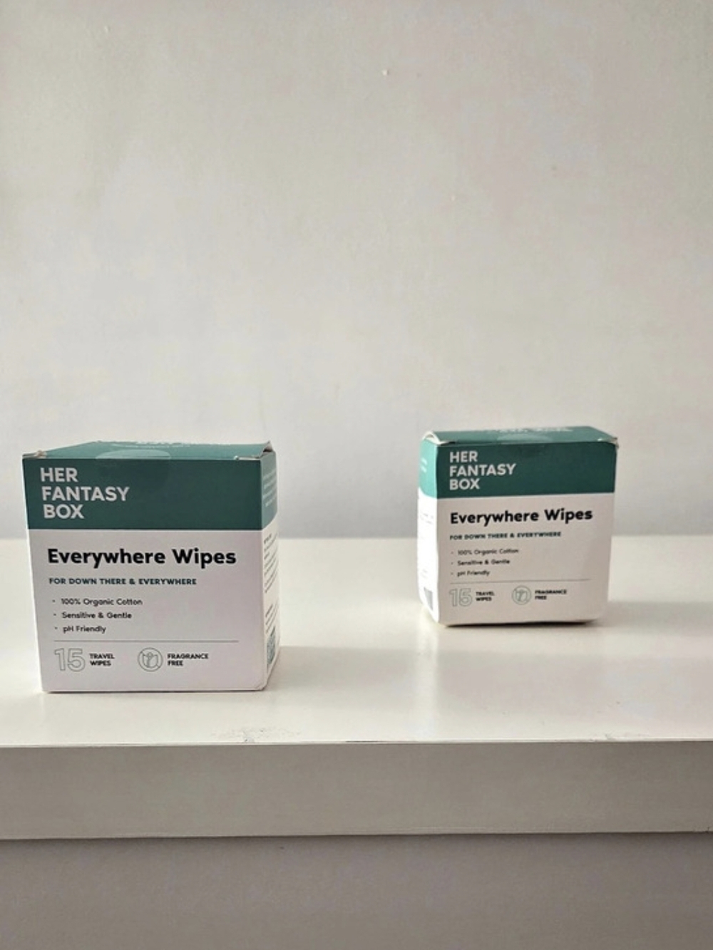 Her Fantasy Box Everywhere Wipes Organic Cotton Wipes 2-Box Set